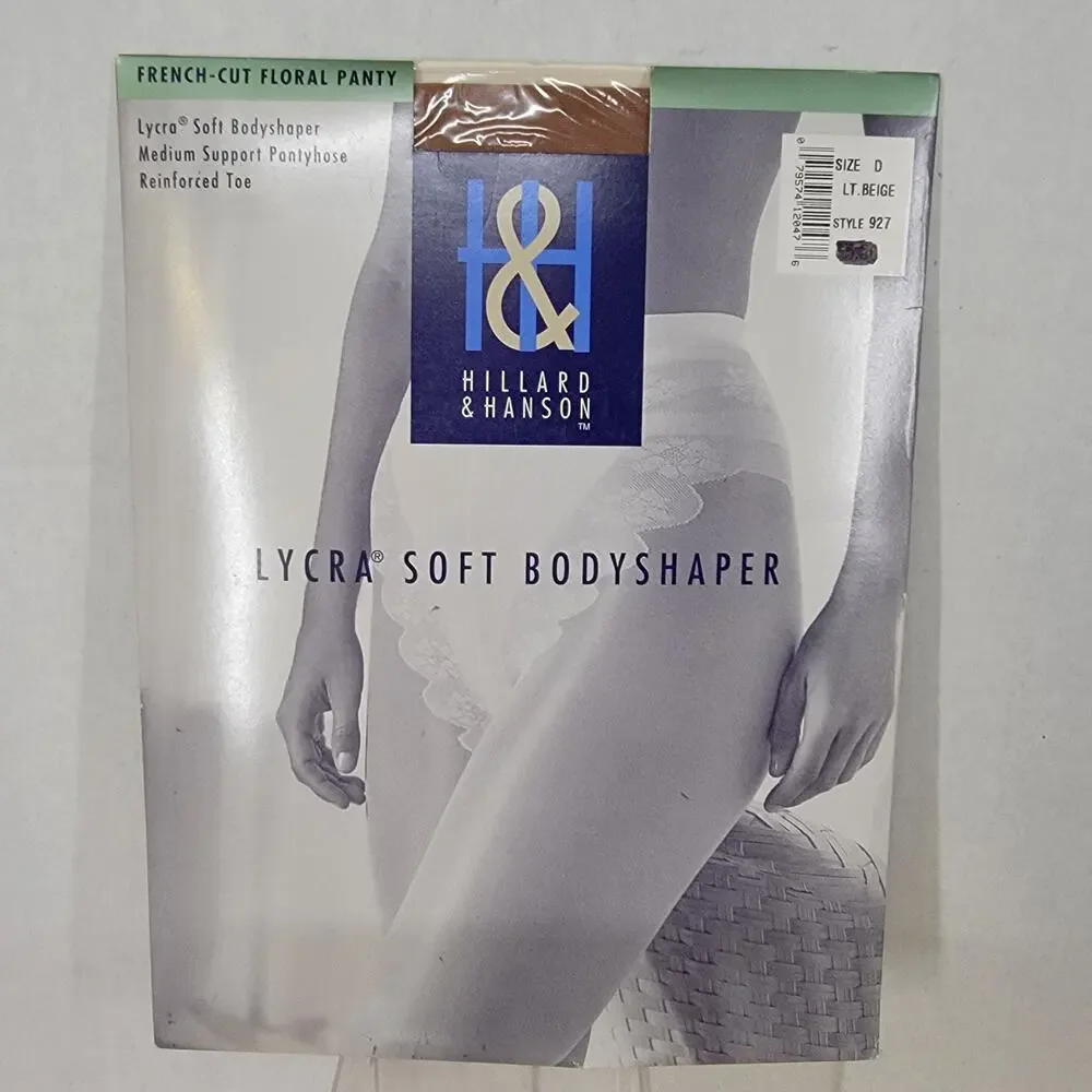 Hillard & Hanson Bodyshaper Medium Support Pantyhose - Size D, Lt. Beige NEW
